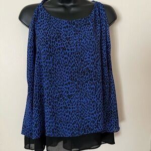 Blue Leopard Print Women's Tank